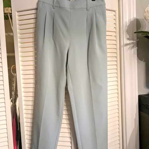 Loft Outlet pleated tapered leg ankle pants size medium, color seafoam green - Picture 1 of 3